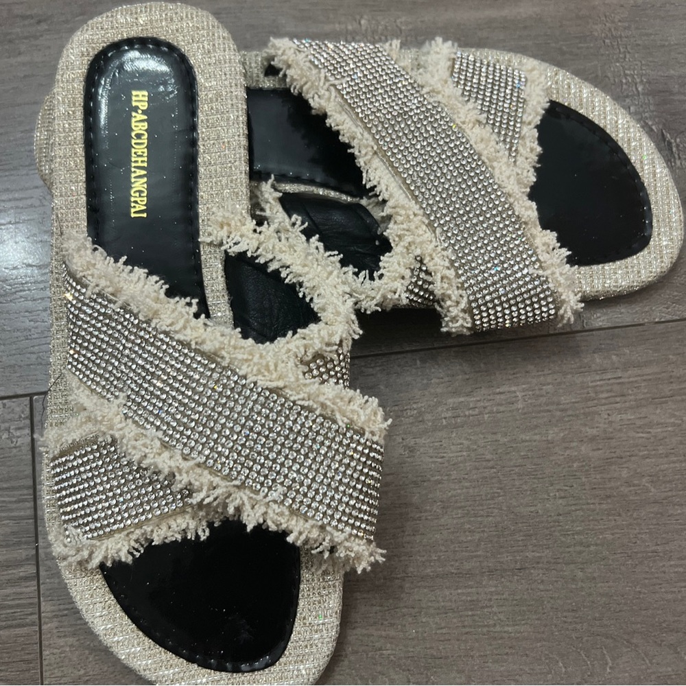 Sandals, silver ,black new without box
